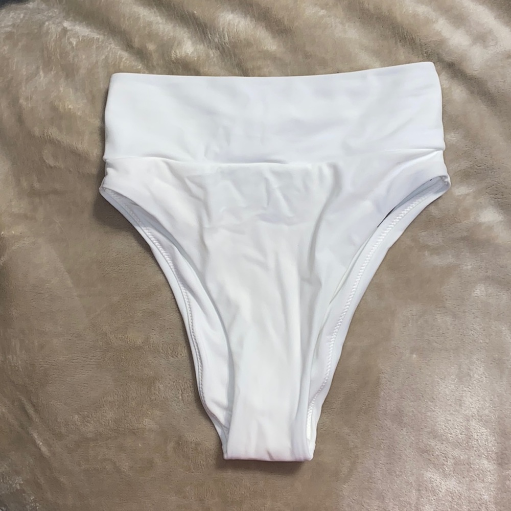 White high waisted bikini bottoms